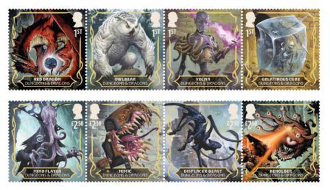 D&D’s Mindflayer and Owlbear now on postage stamps officially approved by King Charles