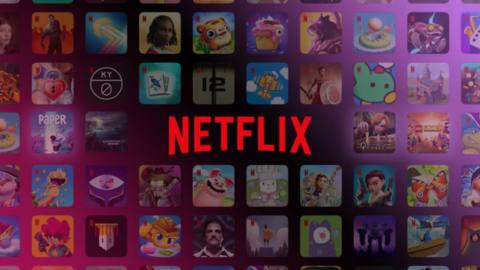 A promotional image for Netflix Games, with the Netflix logo in the middle.