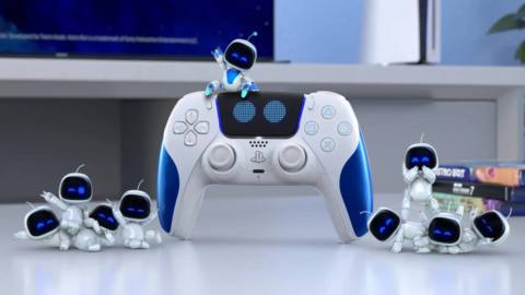 A stock image of the Astro Bot DualSense controller for the PlayStation 5