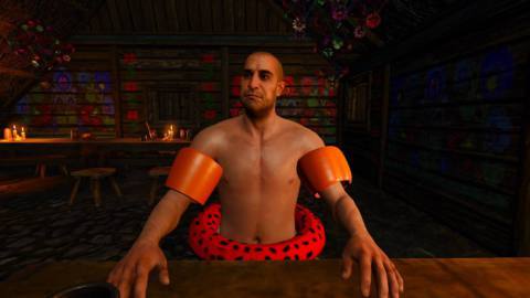 There’s now a Witcher 3 mod that dresses the game’s scariest character in armbands and a rubber ring, because CD Projekt craves summer vibes
