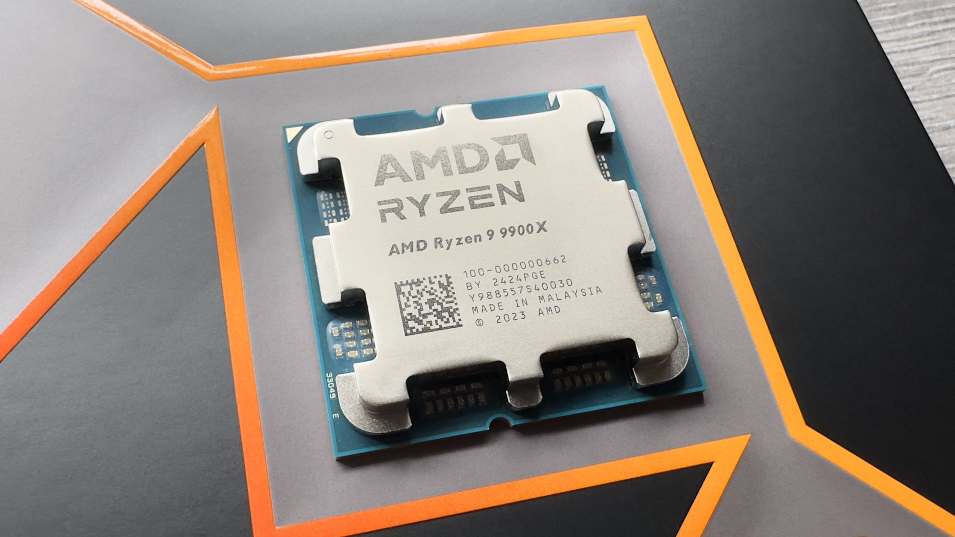 A photo of an AMD Ryzen 9 9900X processor