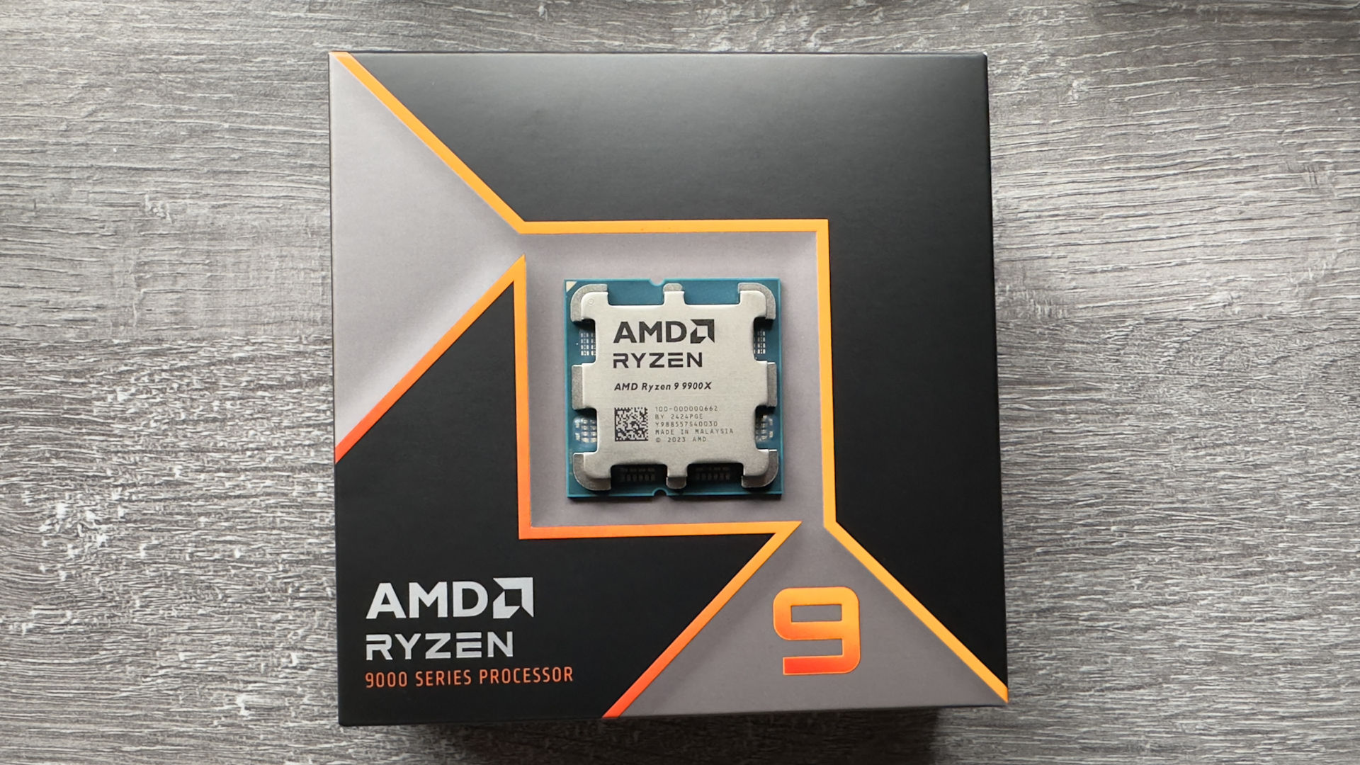 A photo of an AMD Ryzen 9 9900X processor