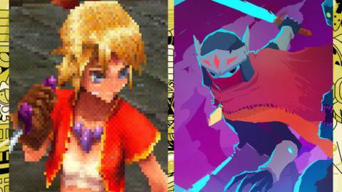 Chrono Cross sword fighter and Hyper Light Drifter sword man next to each other