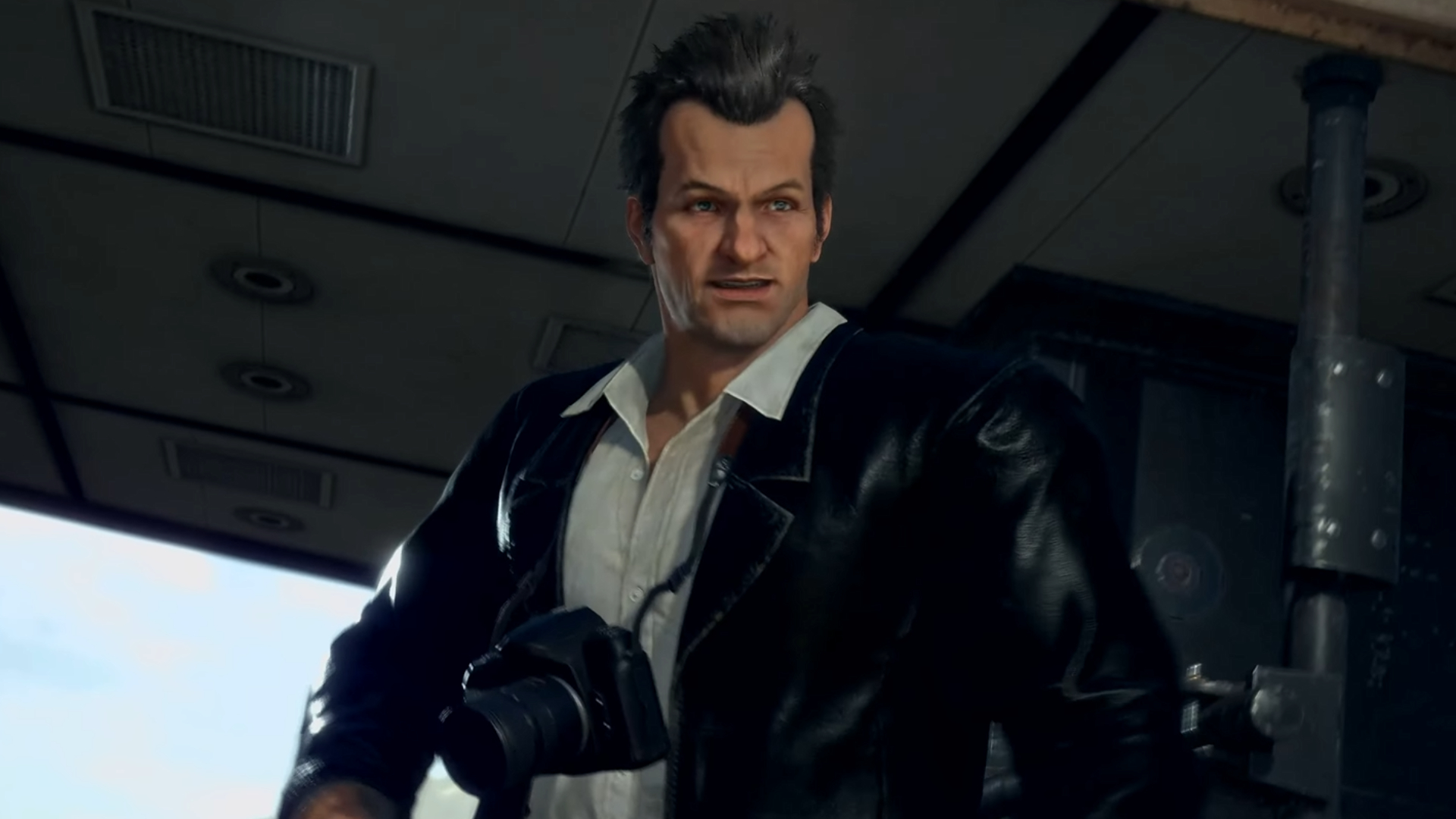 A majestically mundane Frank West from Dead Rising Deluxe Remaster.