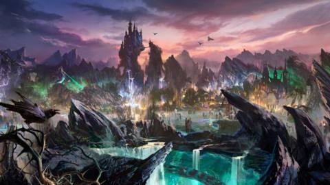 Concept art for the villains land at Disney World