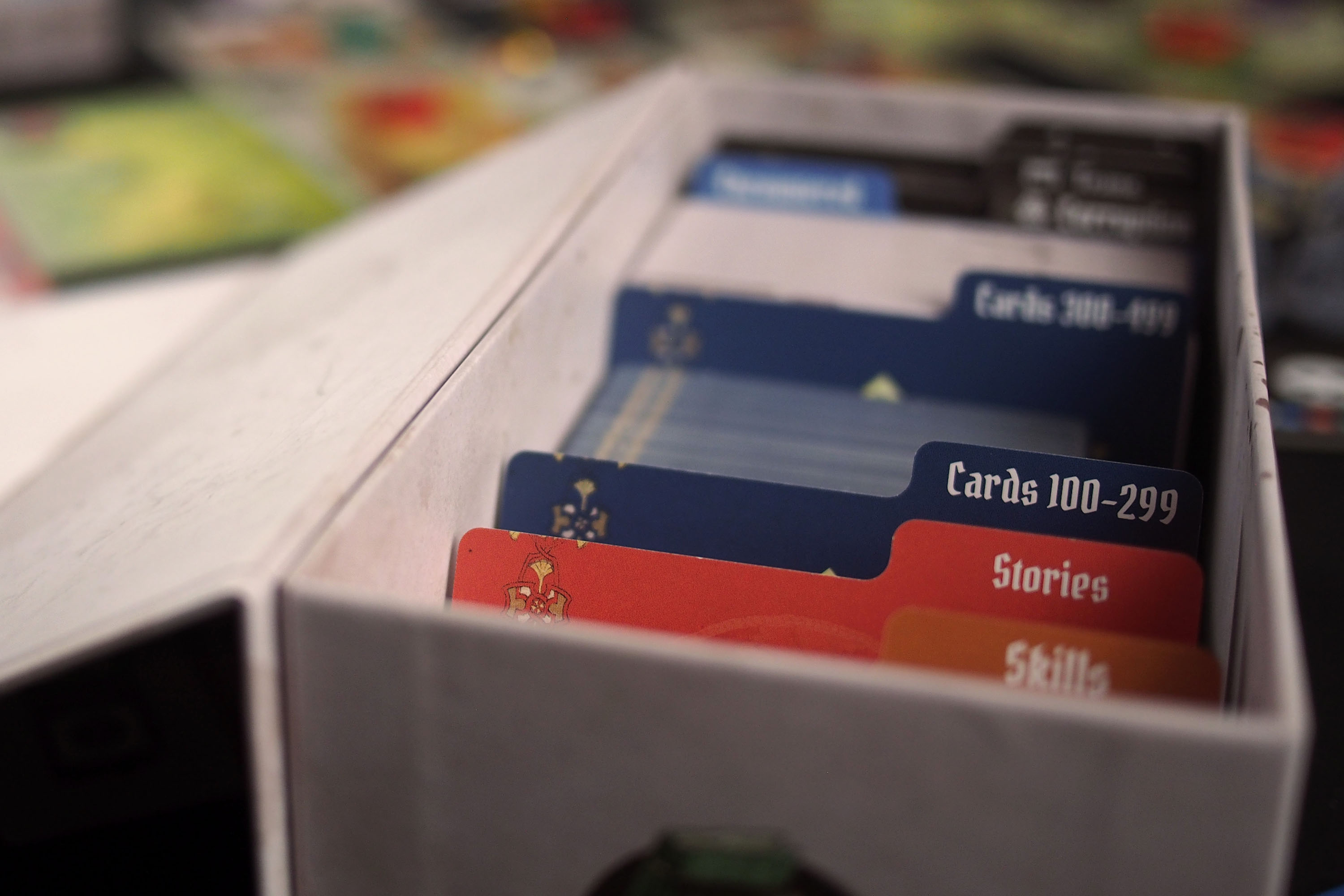 The card library holds all of Fateforge’s content in one place, with dividers clearly marking the sections by number.