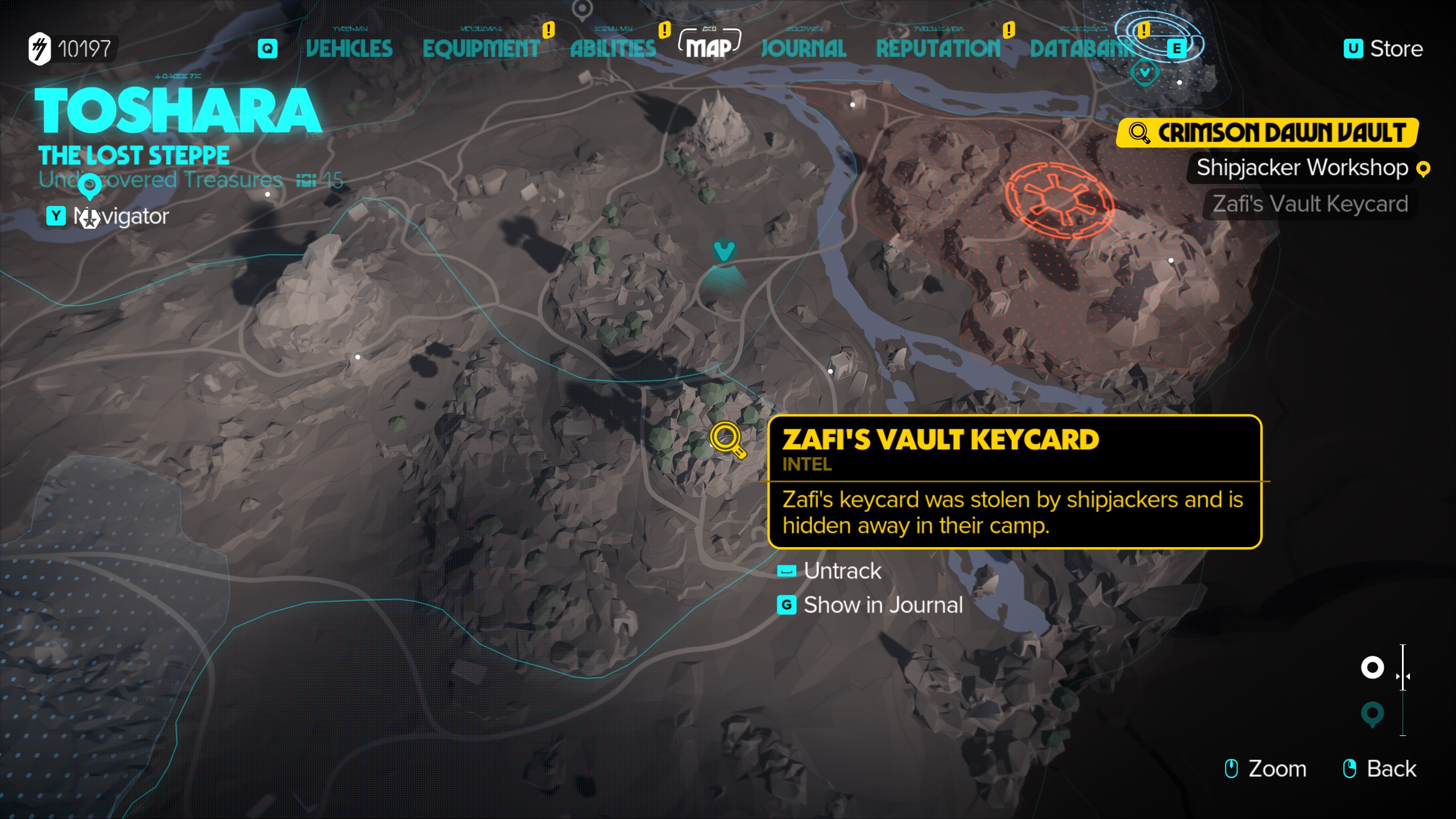 Star Wars Outlaws Crimson Dawn vault - Zafi's keycard location
