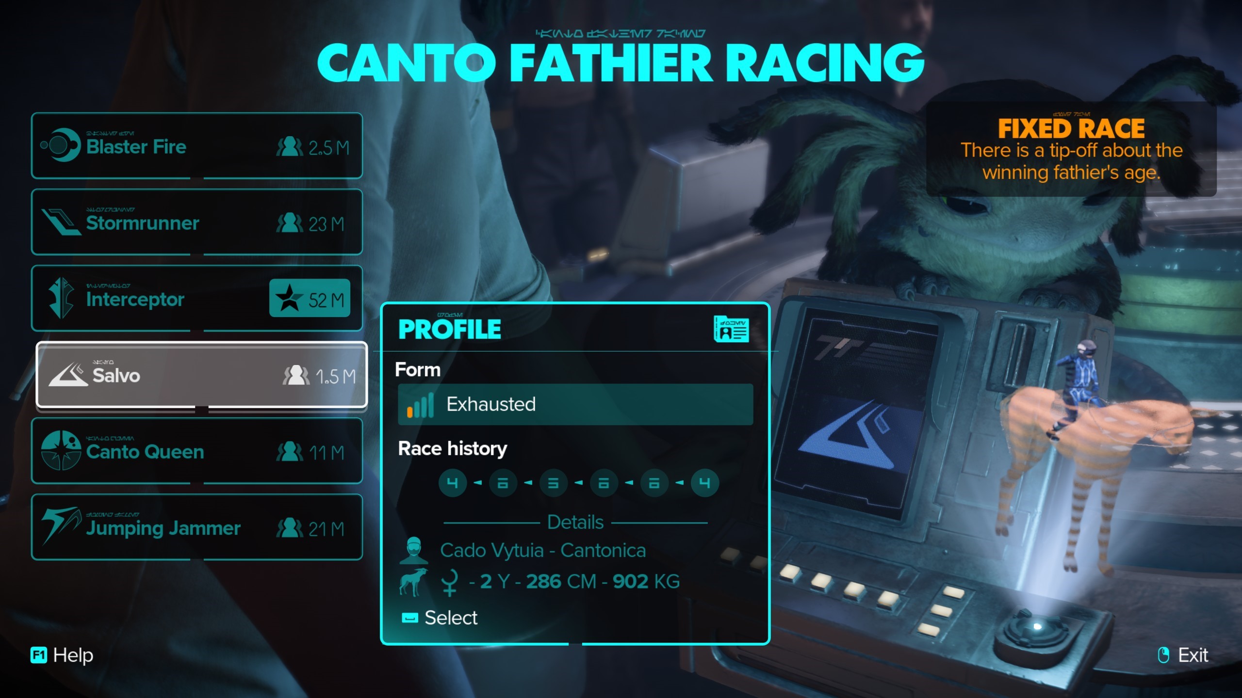 Star Wars Outlaws Fathier racing profiles