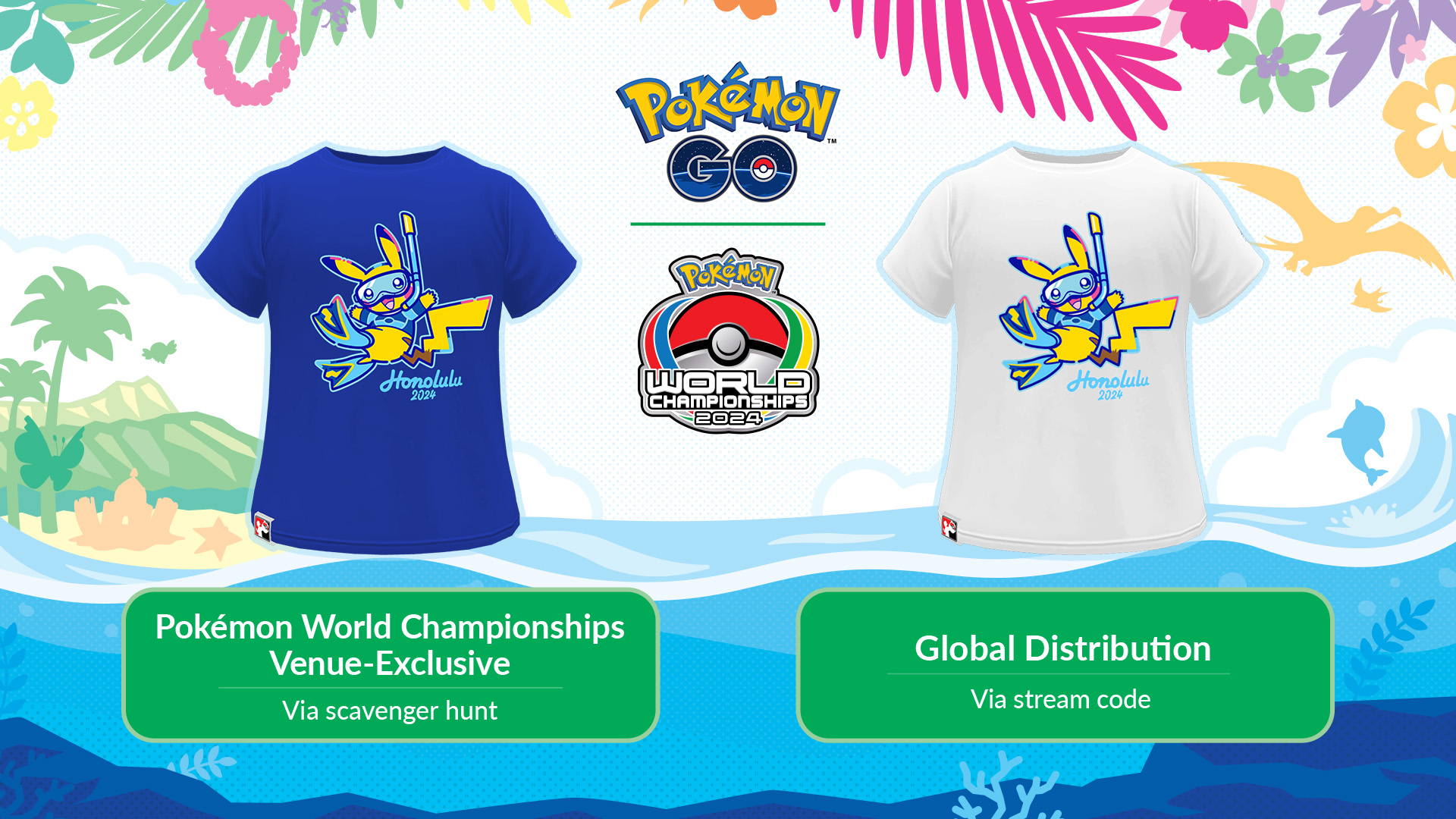 The in-game avatar t-shirts being given away during the 2024 Pokémon World Championships