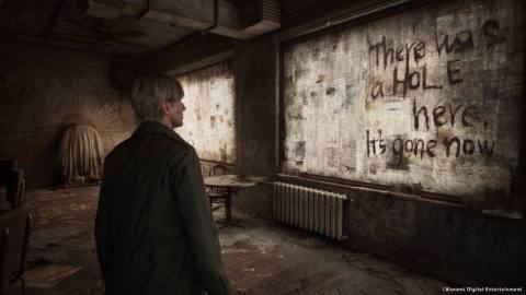 The interior of Neely's bar. Graffiti on the papered-over windows reads 