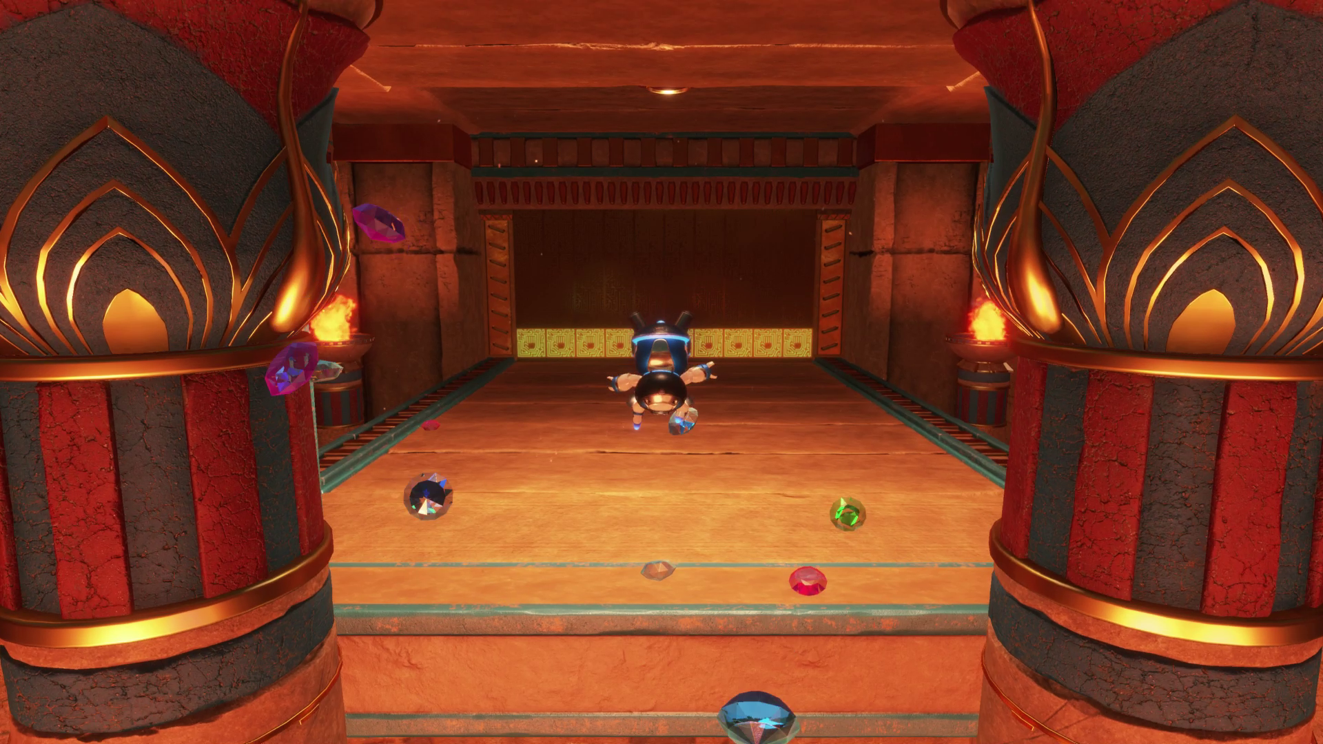 Astro searches for the hidden level in Hieroglitch Pyramid in Astro Bot