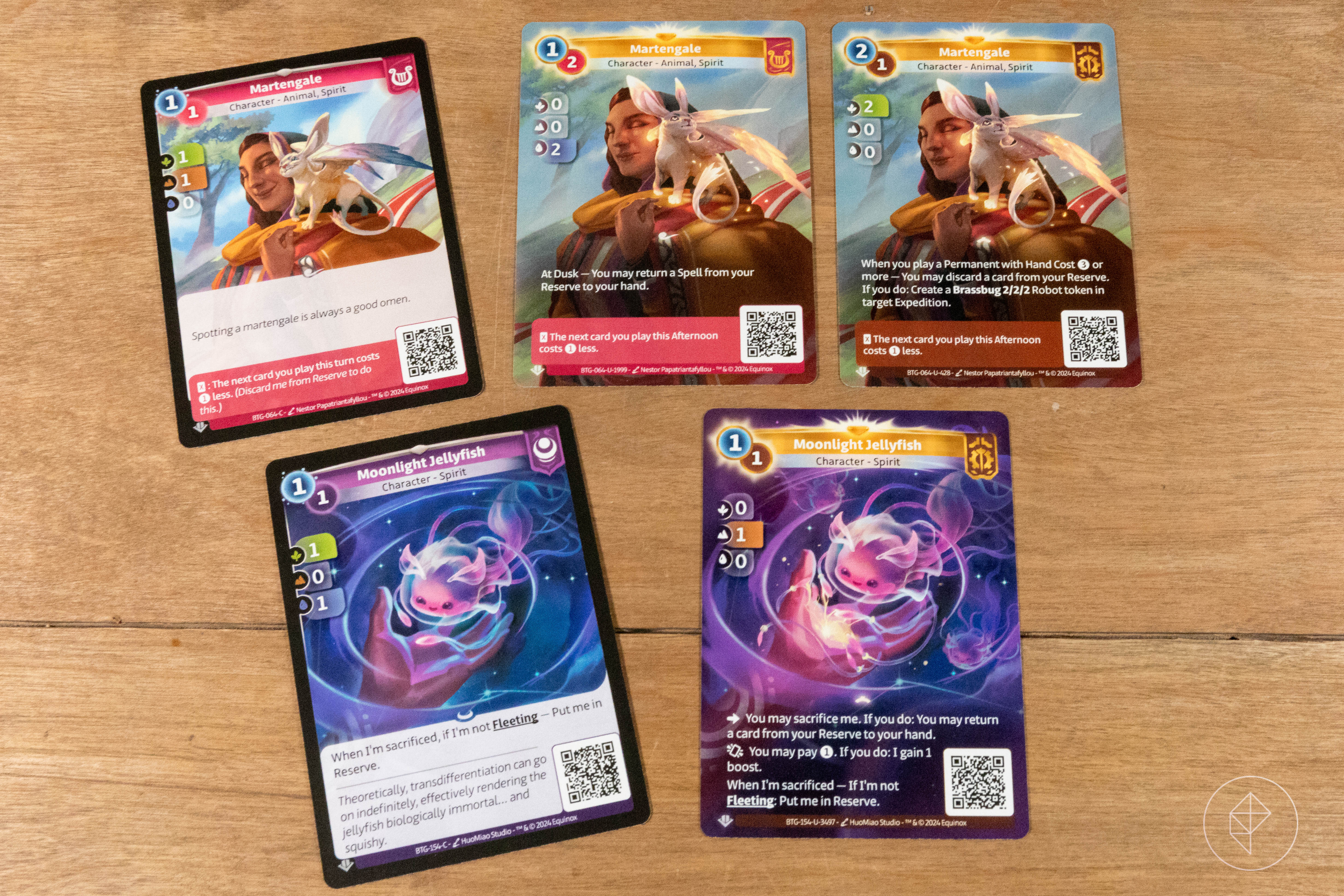 Several variants of cards from Alterd, including three uniques.