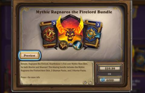 Blizzard has apparently decided the best way to combat the Hearthstone-is-dying narrative is by releasing a $60 Ragnaros hero skin