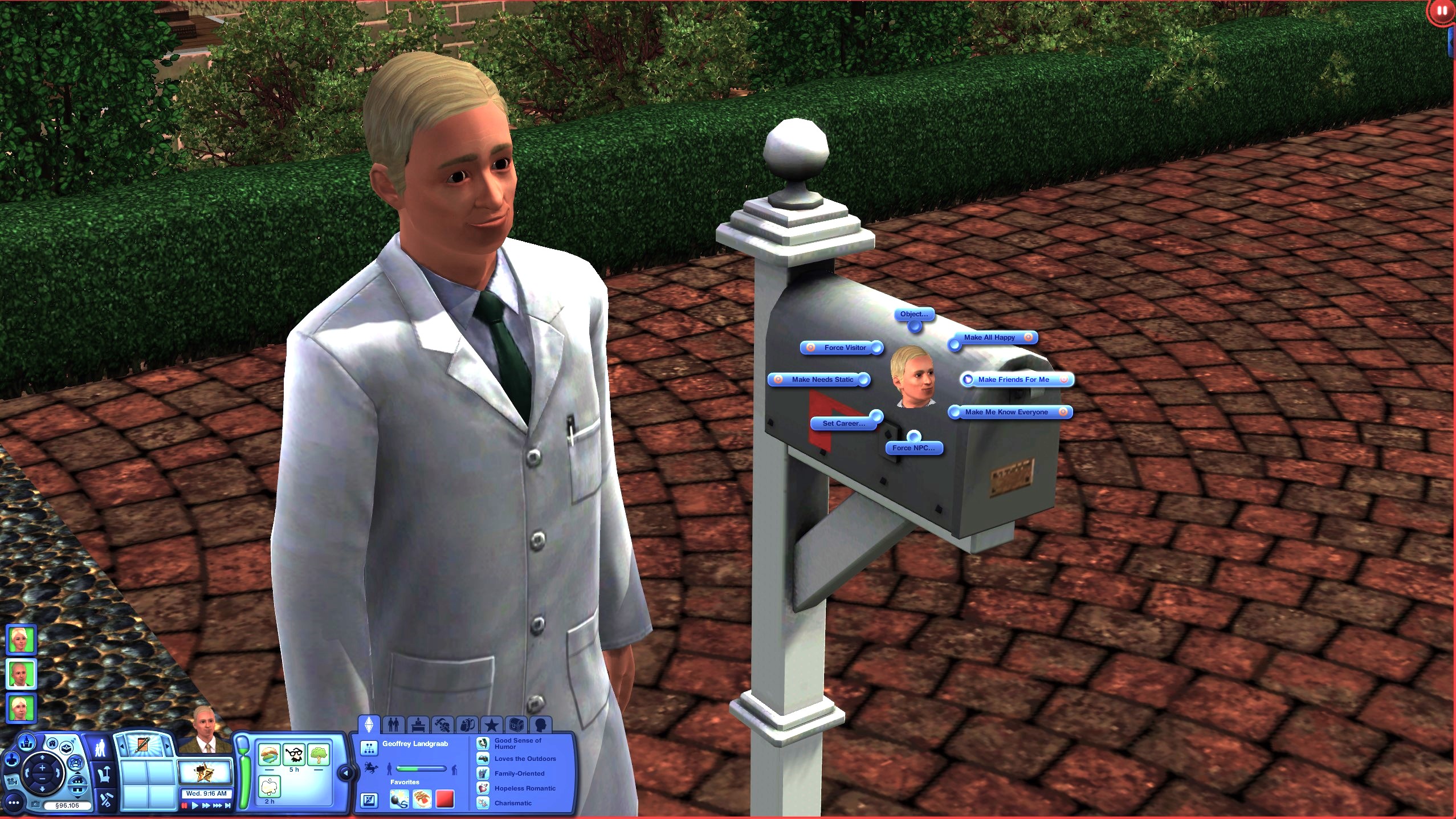 The Sims 3 - A sim with shift click cheats enabled wants to make friends