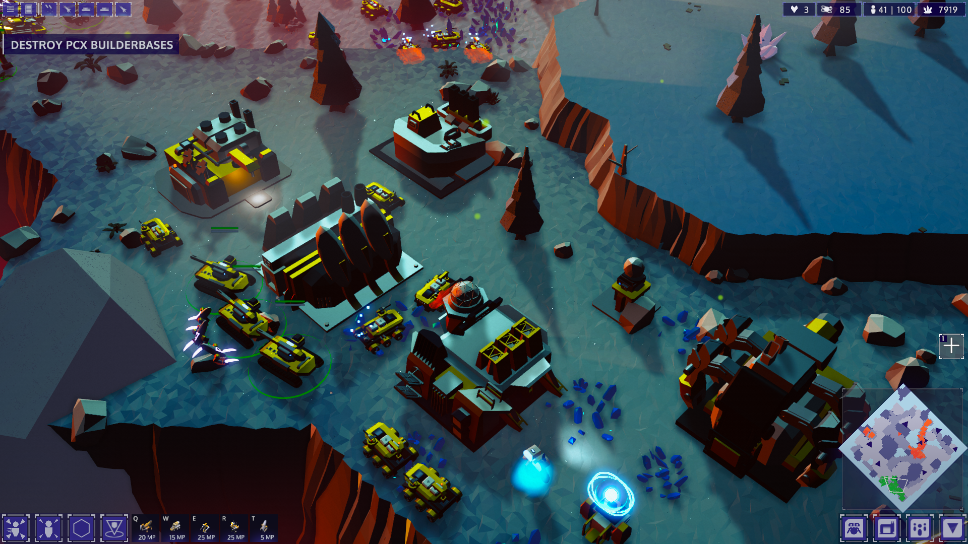 Screenshot from Rogue Command, a roguelike RTS.