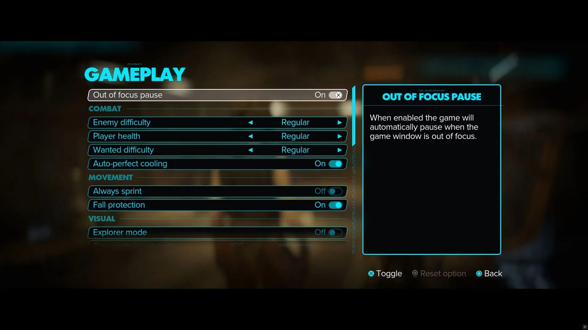 Gameplay settings in Star Wars Outlaws