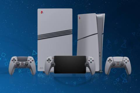 A stock image of the entire 30th anniversary edition lineup of PlayStation products