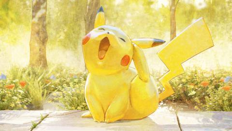 I am deeply obsessed with this sleepy, yawning Pikachu that won the Pokemon TCG Illustration Contest this year