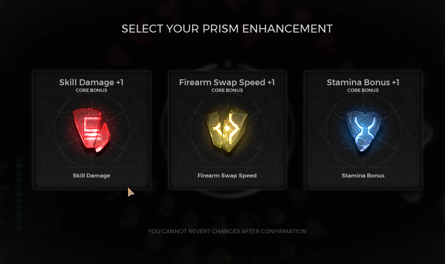 An image of Prism enhancements, as arriving with the free content update alongside Remnant 2 DLC the Dark Horizon.