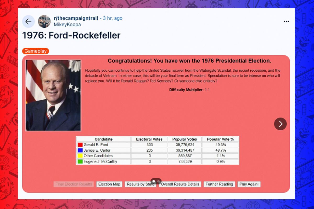 Ford-Rockefeller campaign trail results