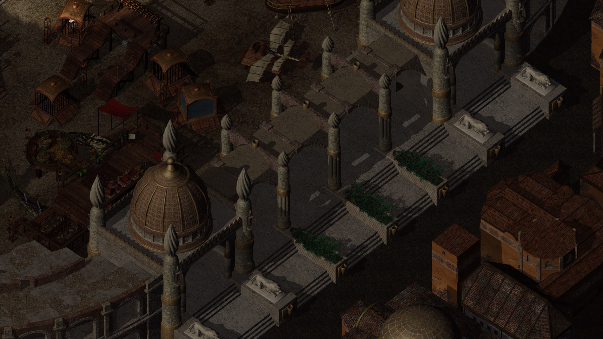 Aerial view of Waukeen's Promenade western gate in original Baldur's Gate 2