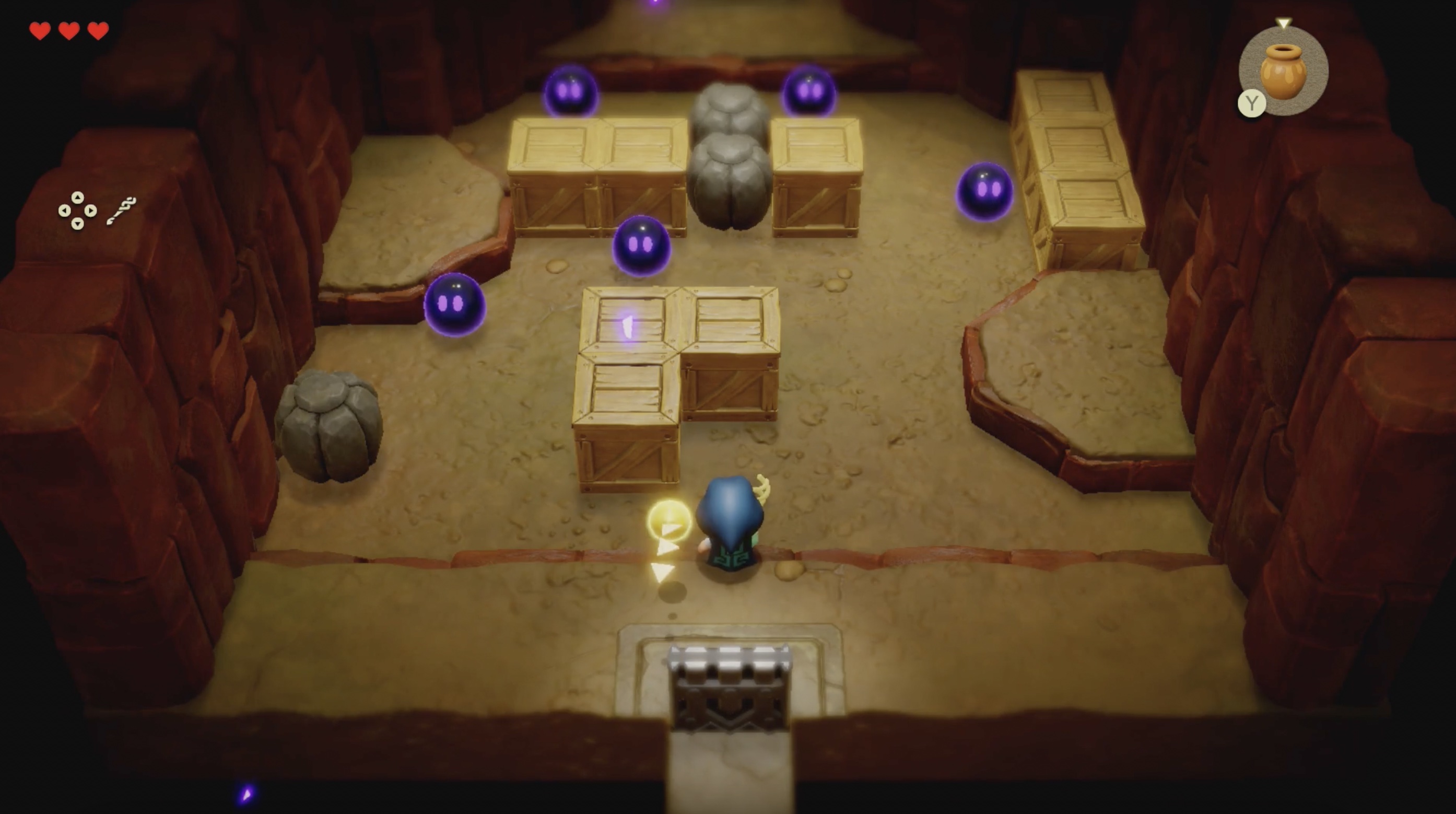 Zelda fights blobs in a cave in Stilled Suthorn Forest in Echoes of Wisdom