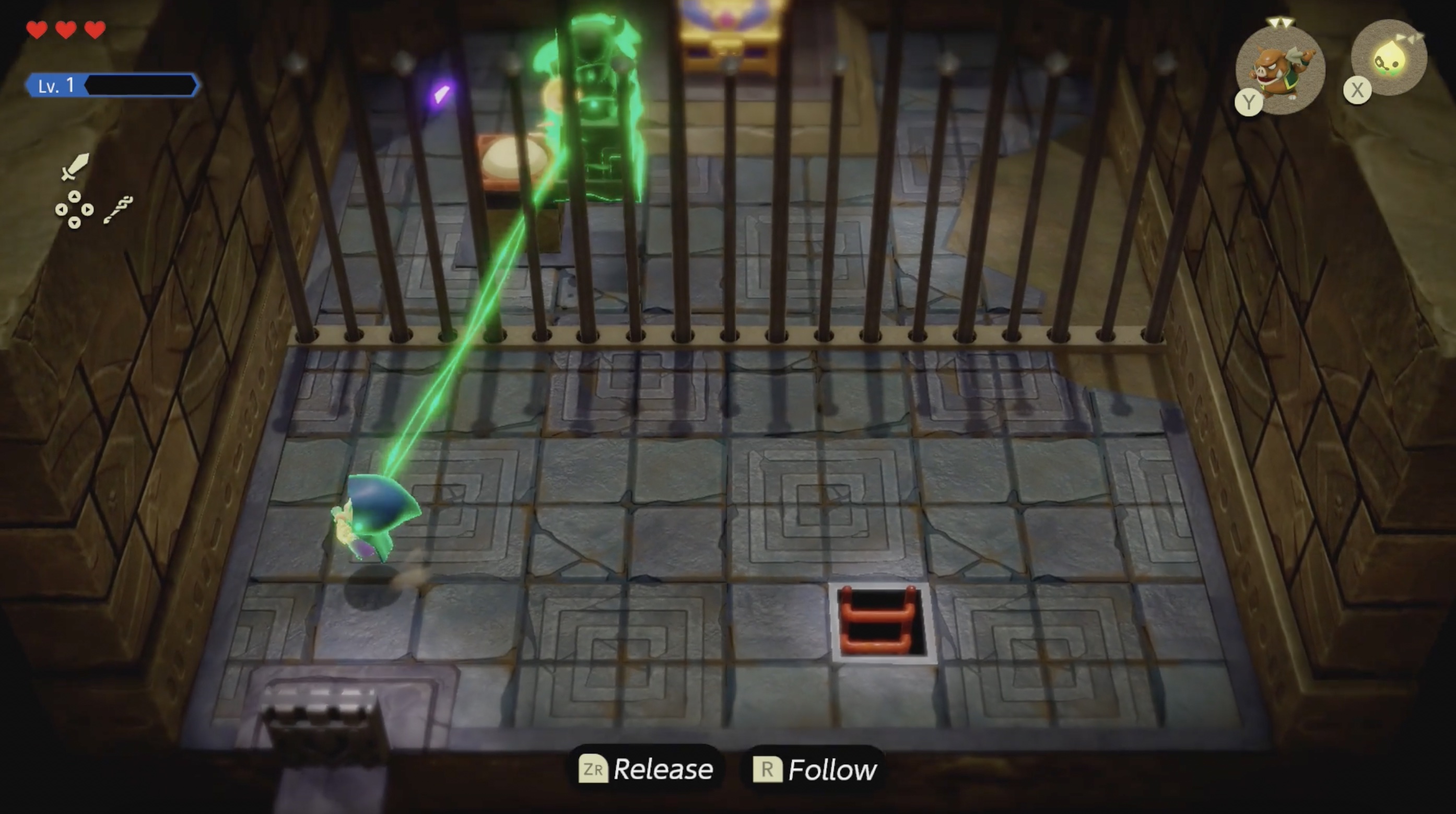 Zelda moves a statue onto a switch in Suthorn Ruins in Echoes of Wisdom