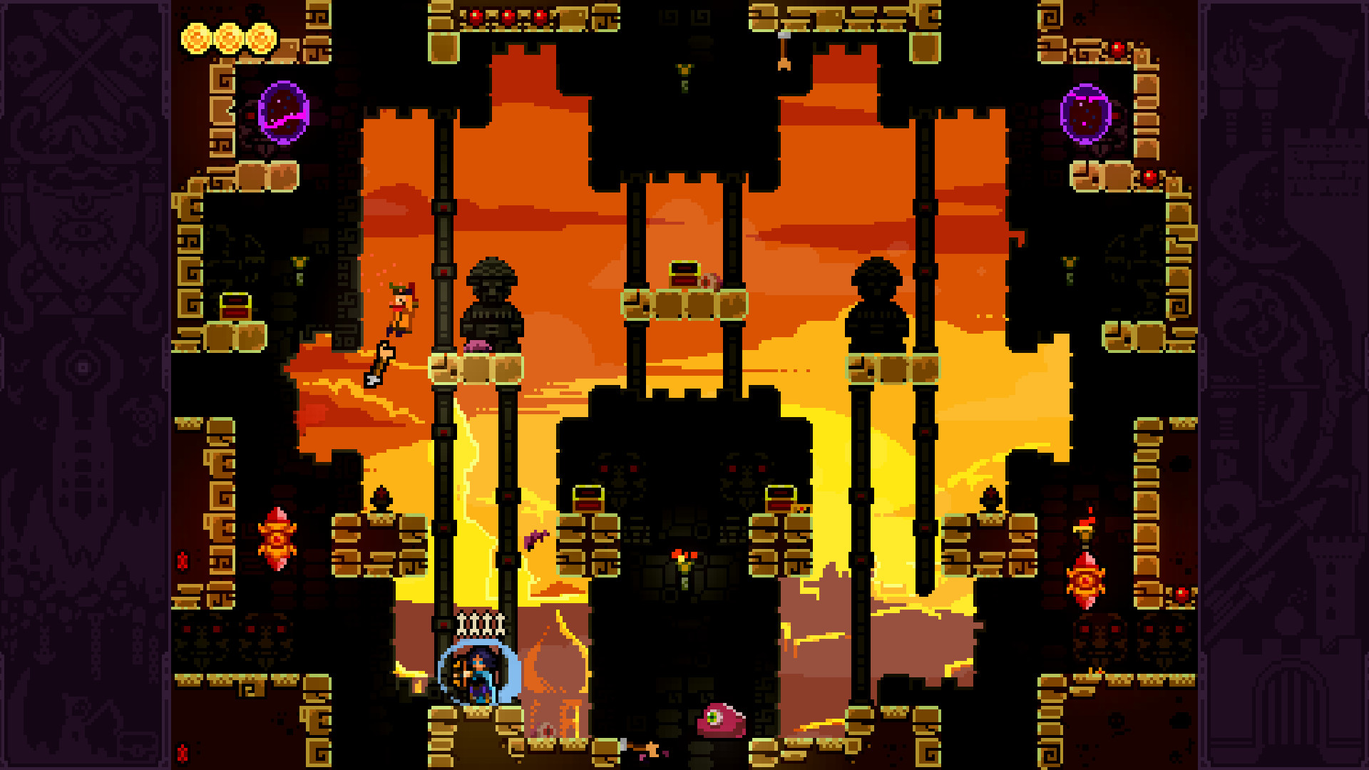 TowerFall Ascension during sunset.