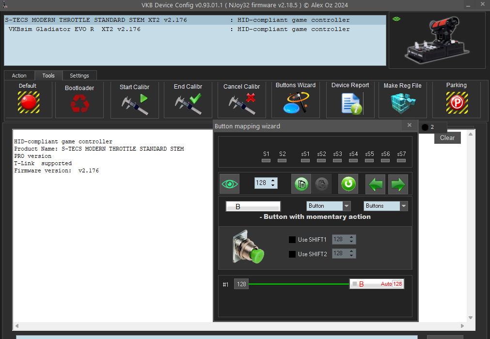 The VKB configurator tool, in all its fiendish glory