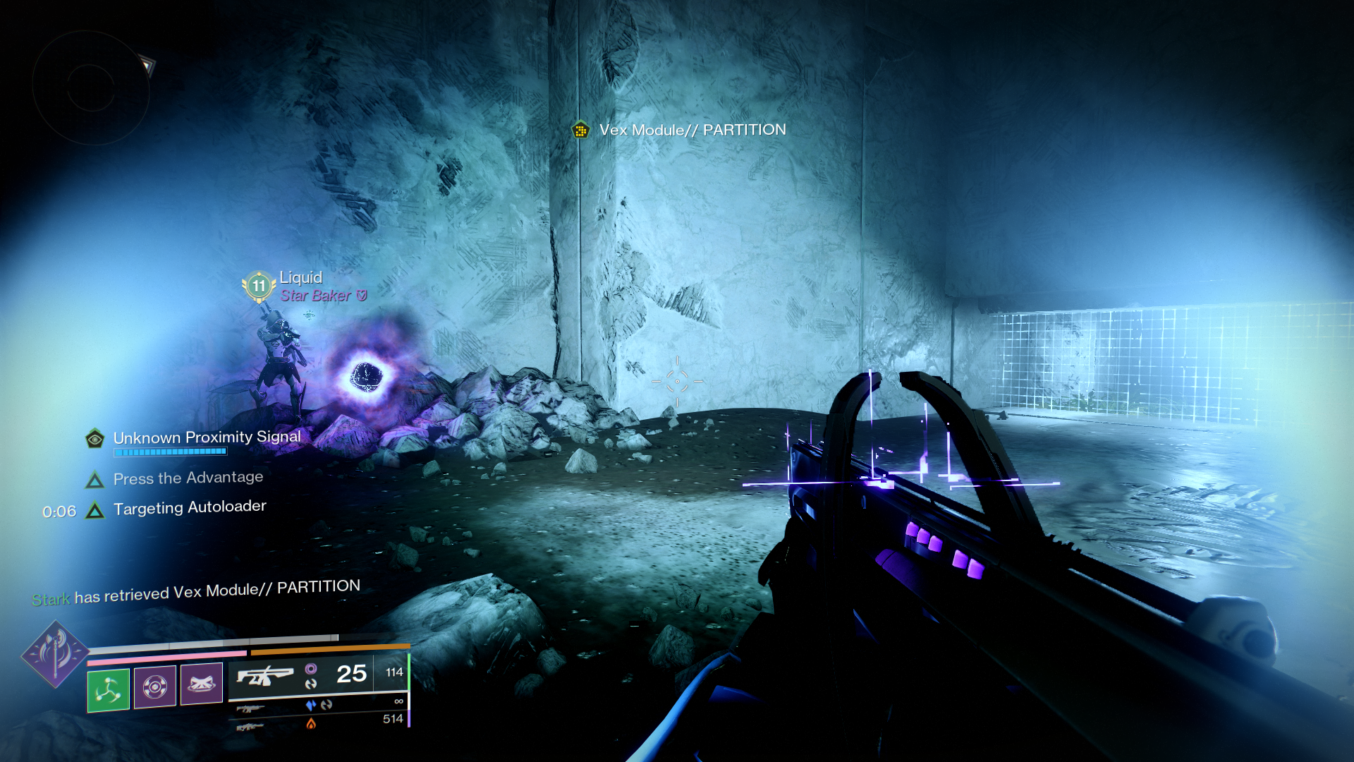 A Guardian hunts down purple anomalies in the Encore Exotic mission in Destiny 2 A Guardian hunts down purple anomalies in the Encore Exotic mission in Destiny 2