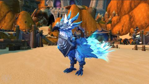 The Coldflame Tempest, a new ice phoenix mount coming in WoW's 20th anniversary event.