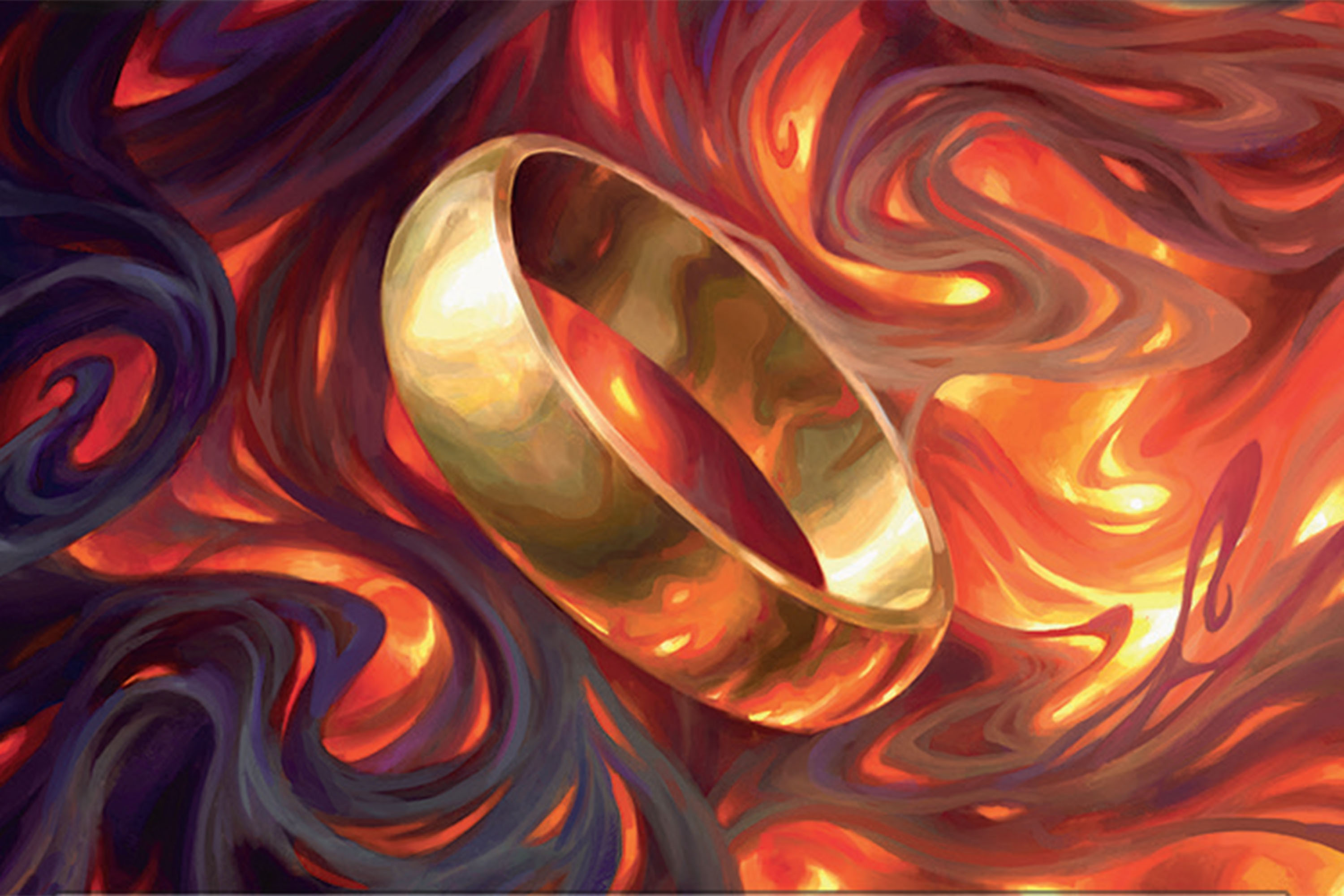 The One Ring, as shown on a serialized one-of-one card for Magic: The Gathering.