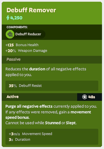 Deadlock active items - Debuff Remover