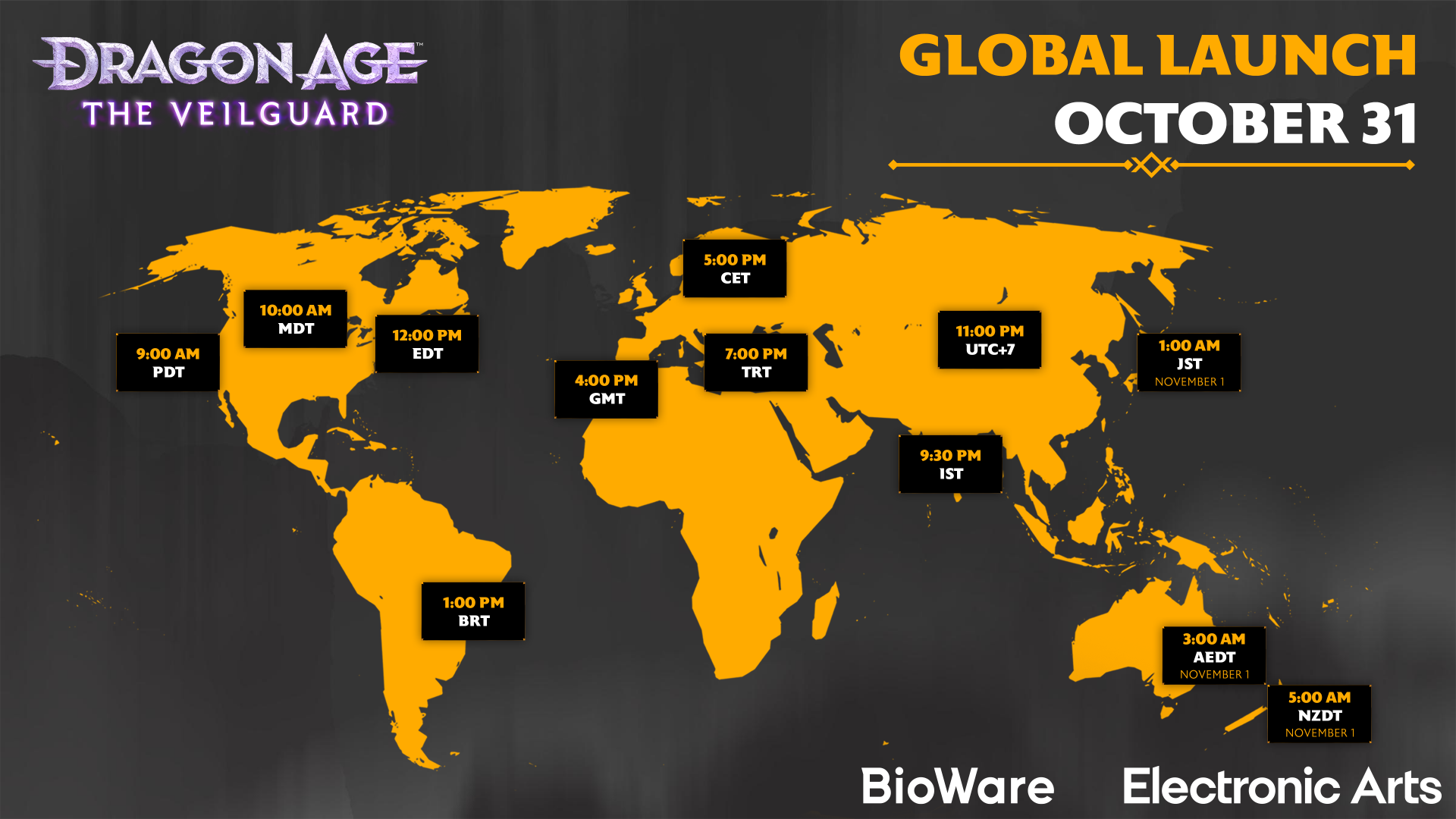 Dragon Age: The Veilguard global unlock times