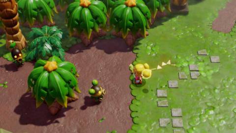 Zelda stands near a deku scrub looking for the Hidden Ruins in ‘Cotton Candy Hunt’ quest