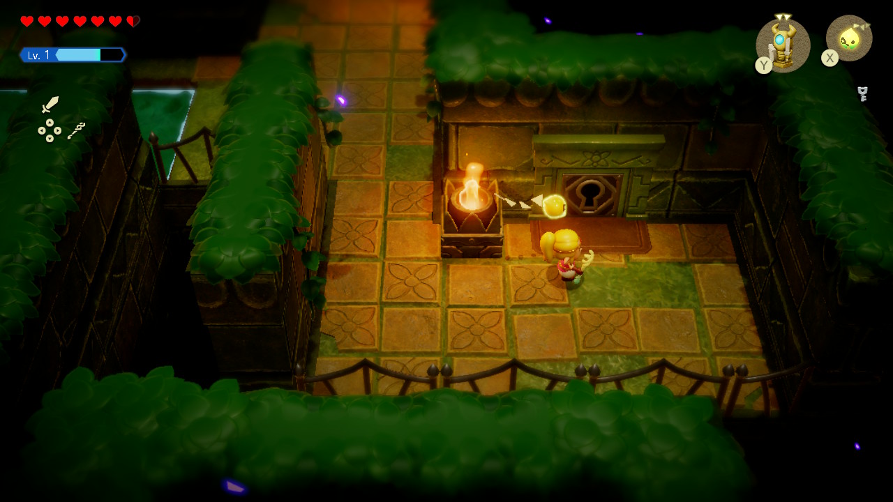 Zelda stands near a locked door in Faron Temple looking for golden eggs in Echoes of Wisdom