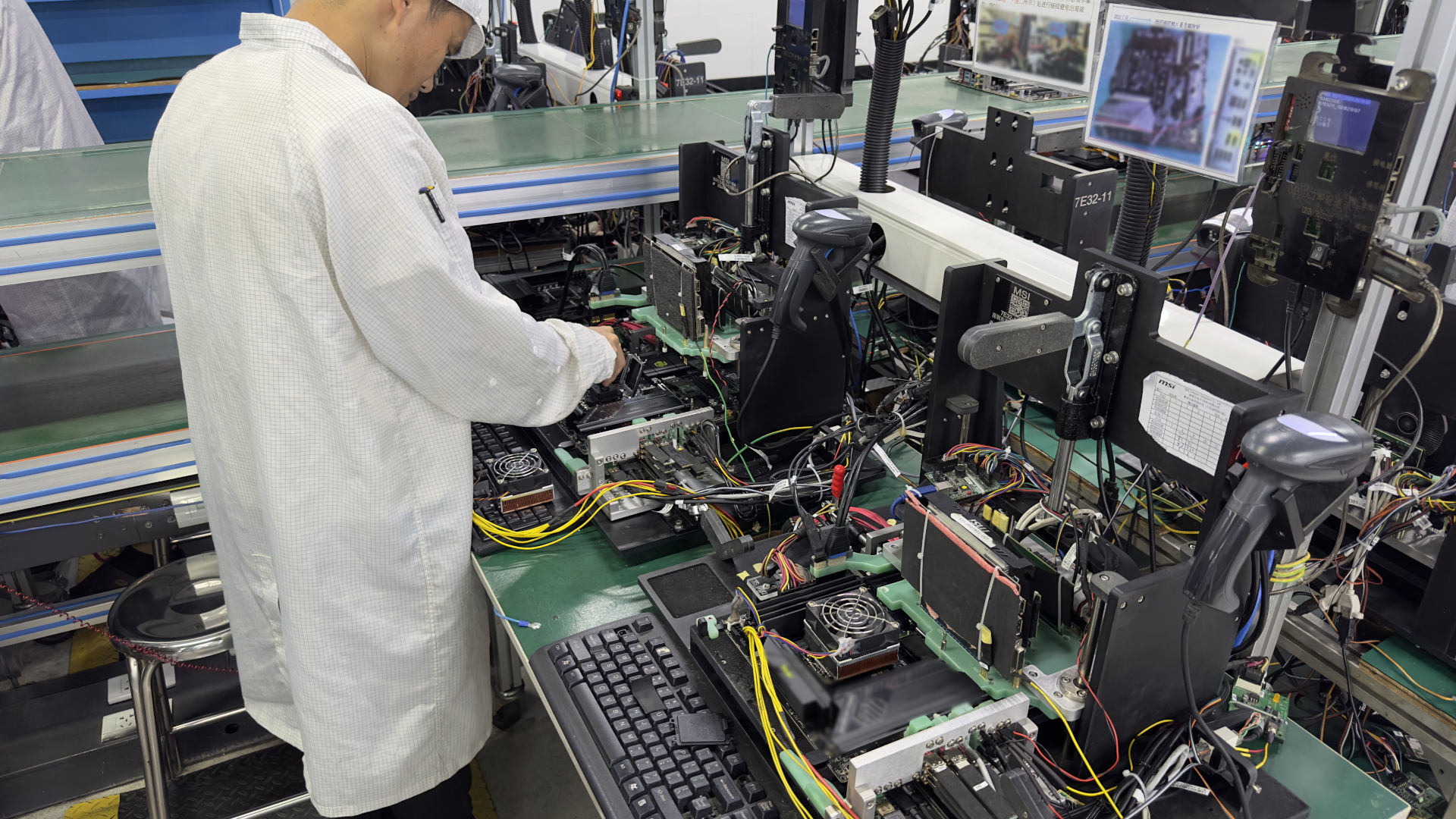 A photo of MSI Shenzhen motherboard production facility