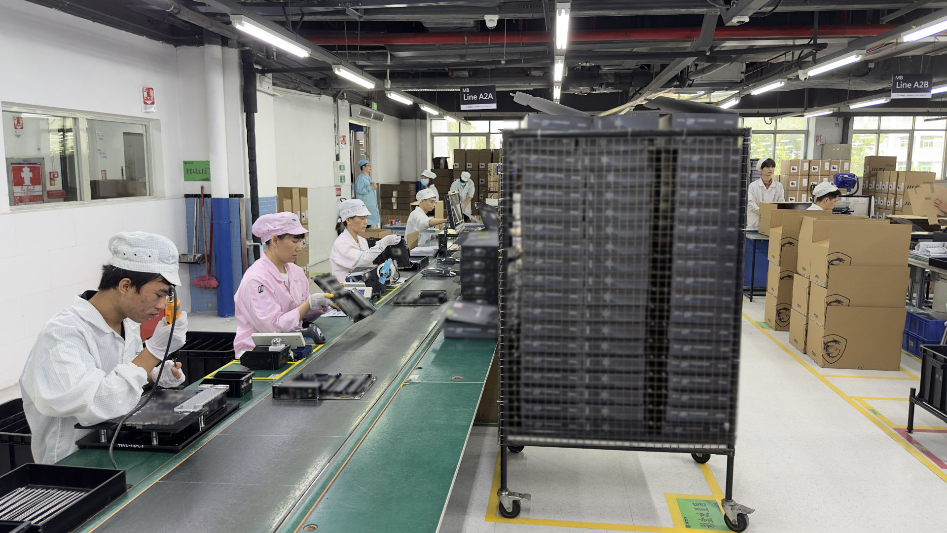 A photo of MSI Shenzhen motherboard production facility