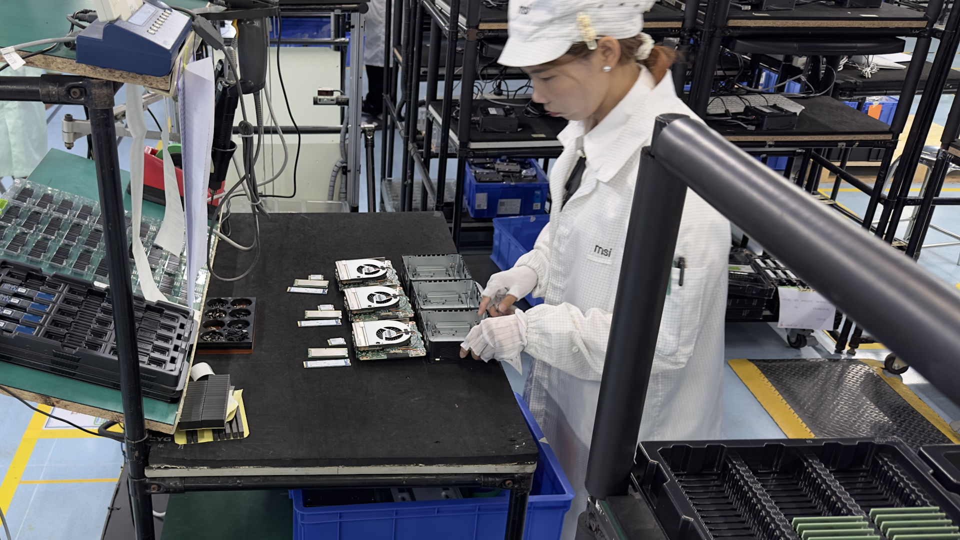 A photo of MSI Shenzhen motherboard production facility