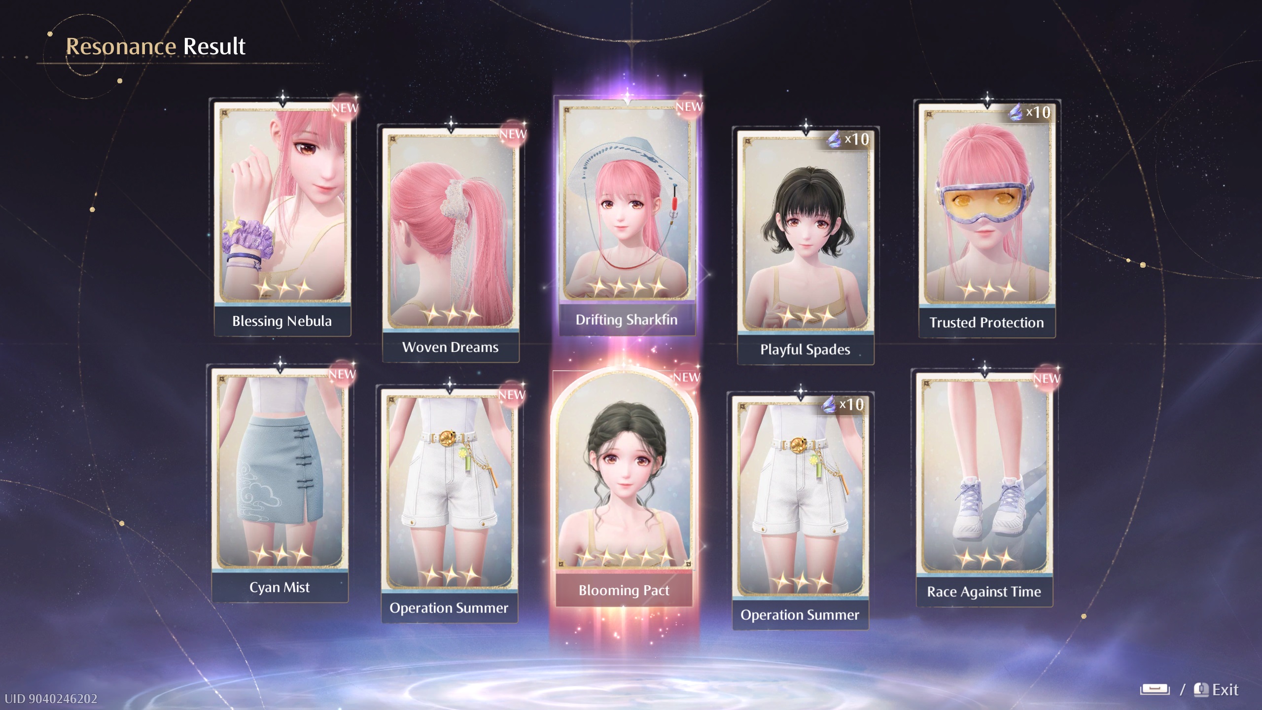 Infinity Nikki - A result of 10 resonances and the rewards