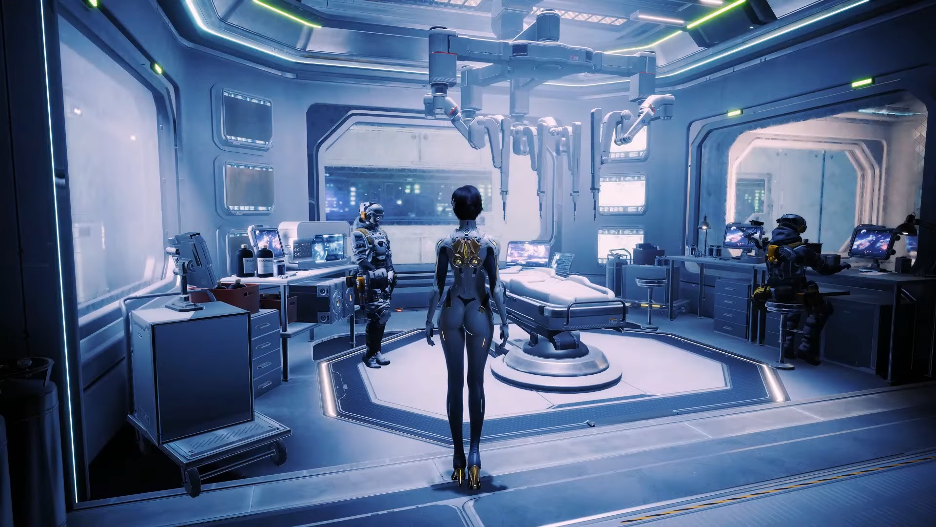 Pilot standing in infirmary in the videogame Mecha Break