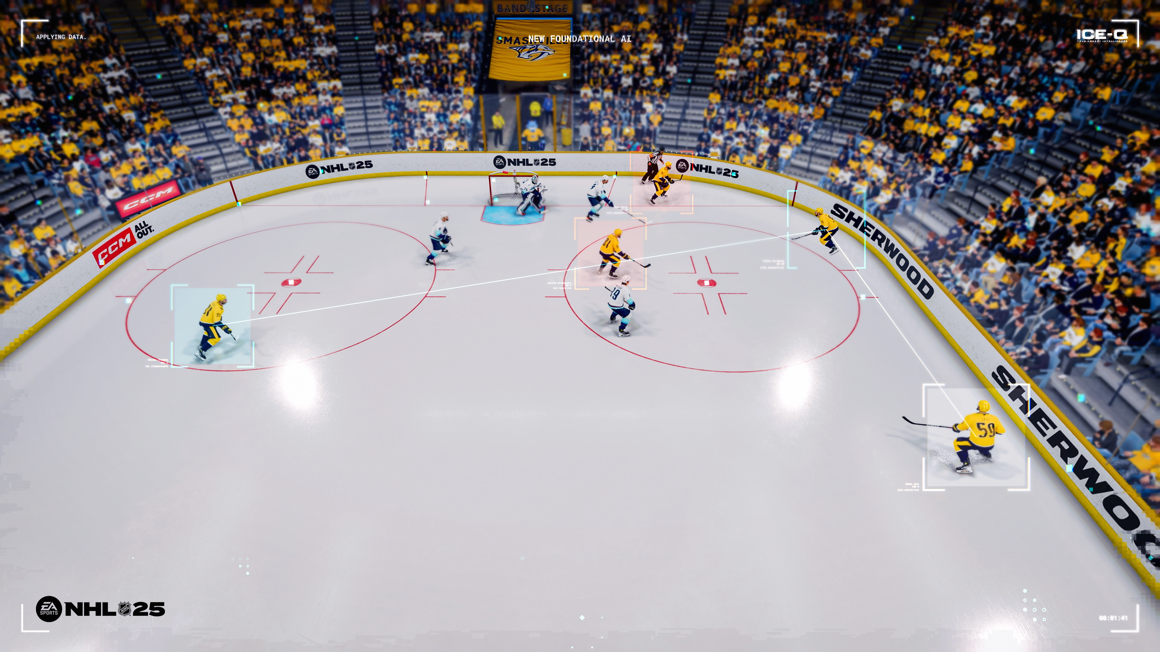 A visual demonstration of NHL 25’s ICE-Q feature. A visual demonstration of NHL 25’s ICE-Q feature.