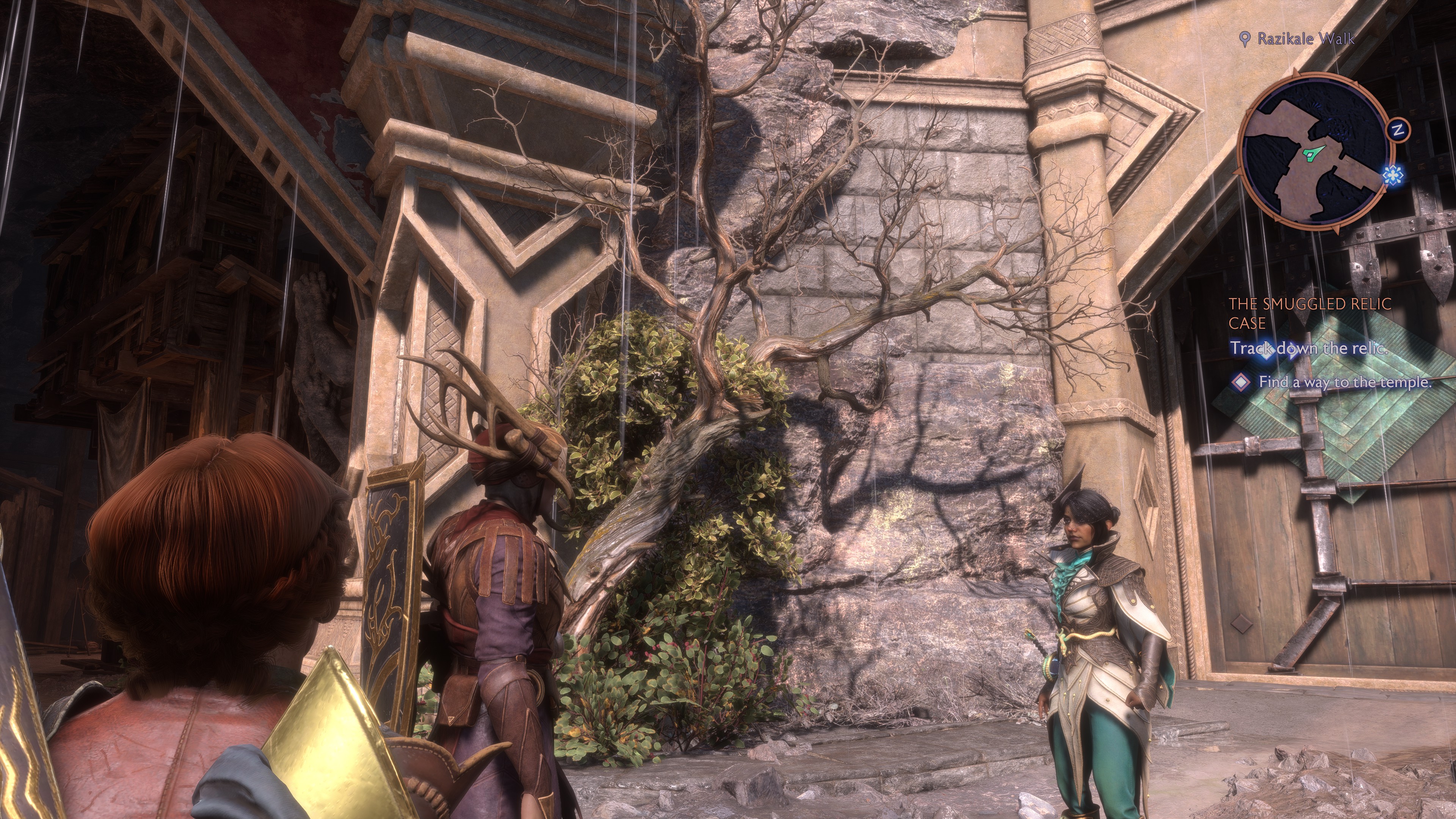 A screenshot of Dragon Age: The Veilguard, showing the impact of the use of depth of field