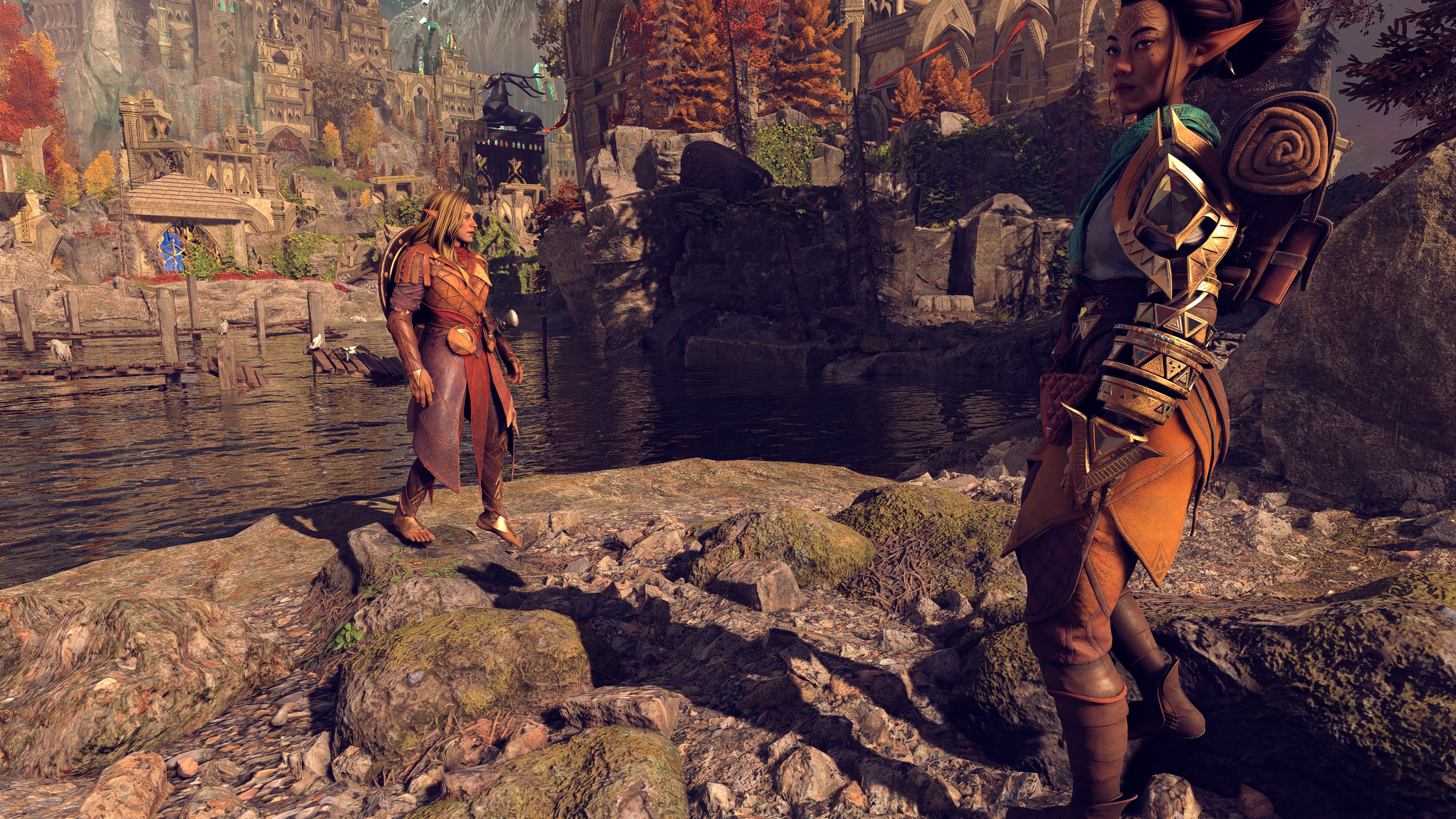 A screenshot of Dragon Age: The Veilguard using the game's Photo Mode, showing the impact of the use of bloom