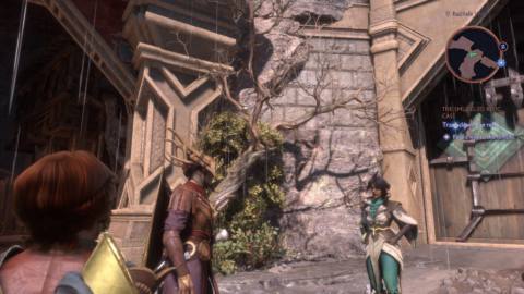 A screenshot of Dragon Age: The Veilguard, showing the impact of the use of depth of field