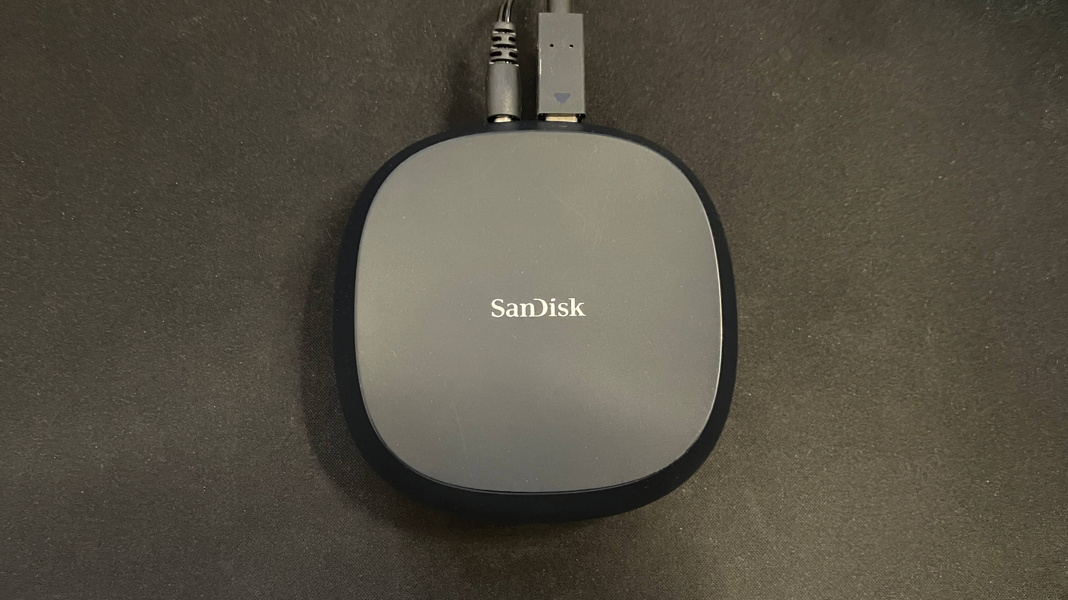 SanDisk Desk Drive external SSD top-down view