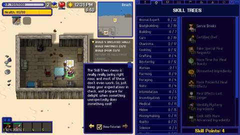 A tutorial in Streets of Rogue 2's Next Fest demo explains that the skills menu is far from finished.