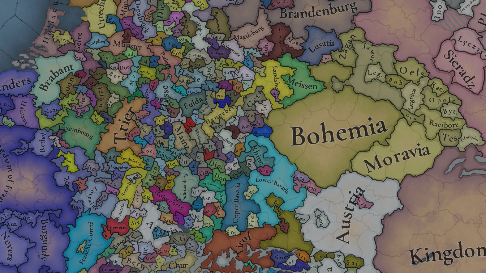 An in-development image of the Holy Roman Empire from project caesar, the in-development unannounced Europa Universalis 5.