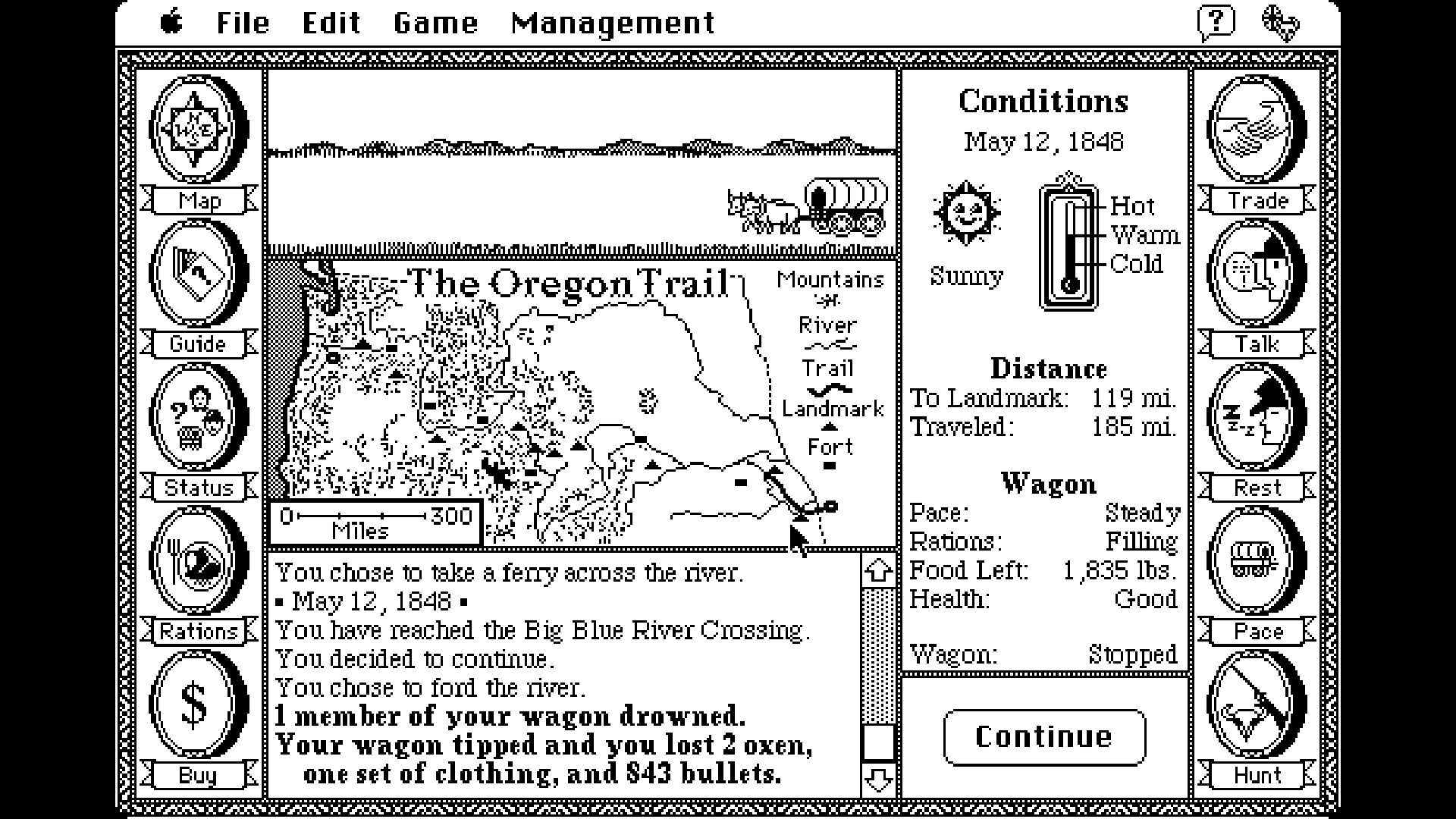 The Oregon Trail (1991) screenshot