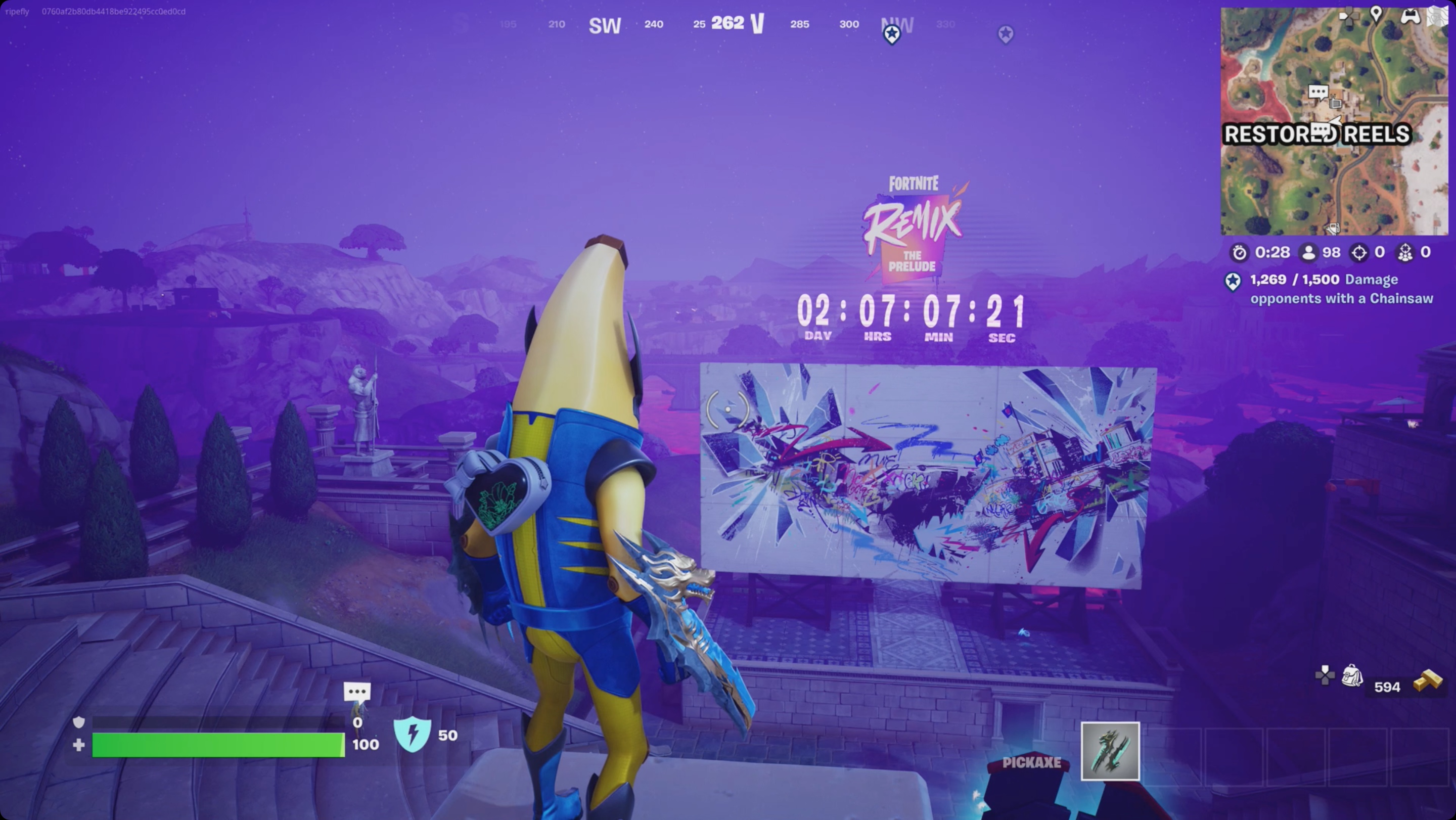 Fortnite Remix: The Prelude countdown at Restored Reels